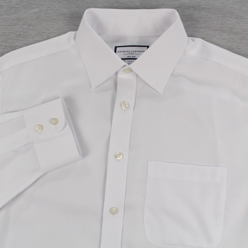 Charles Tyrwhitt White Men's Casual Button-Down Shirt